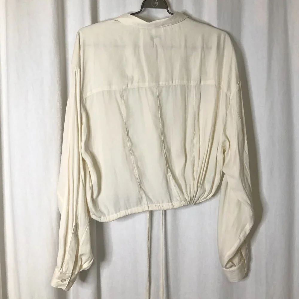 Topshop Cream Button-Up Blouse - Picture 4 of 16